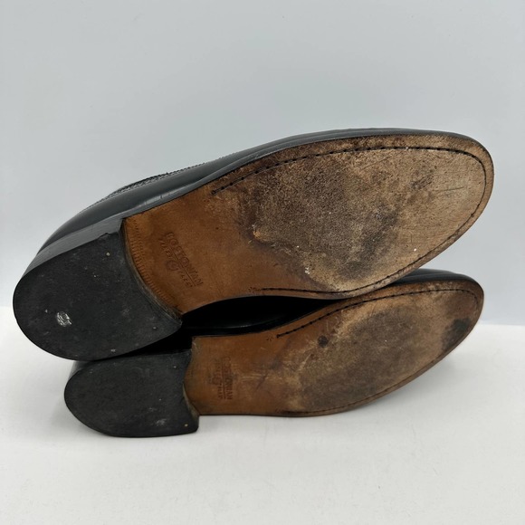 Bostonian Classics Oxford Black Leather Wingtip Brogue Lace Up Shoes Size 10M - Picture 11 of 13